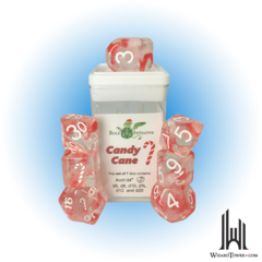 SET OF 7 DICE: HOLI-DICE CANDY CANE